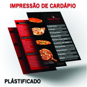 CARDÁPIO A4 PLASTIFICADO FRENTE E VERSO COM WIRE-O      