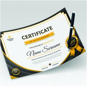 CERTIFICADO A4 COUCHÊ 300G  4X0   